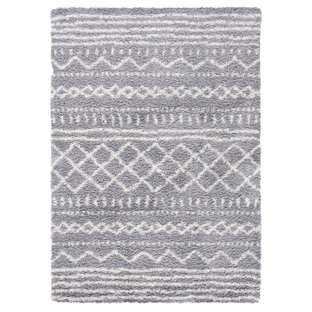 Safavieh 3 x 5 ft. Arizona Shag Power Loomed Rectangle Area Rug; Grey & Ivory ASG741G-3